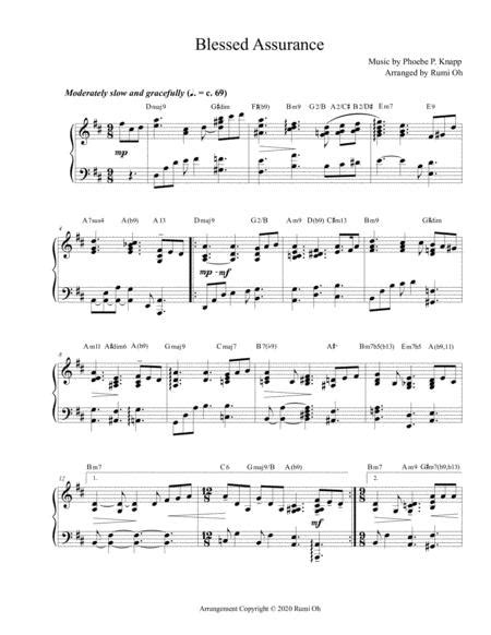 Blessed Assurance Hymn Arrangement For Advanced Solo Piano By Phoebe