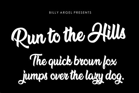 Run To The Hills Font Billy Argel Fontspace