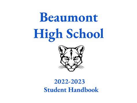 Bhs Student Handbook 2022 2023 Beaumont High School