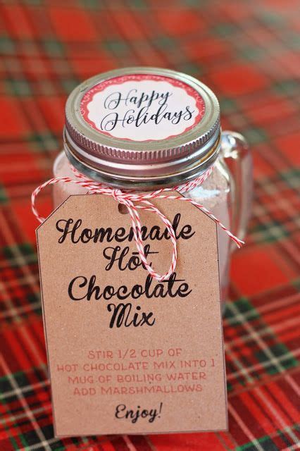 Homemade Hot Chocolate Mix Recipe With Printable Holiday Lid Labels And