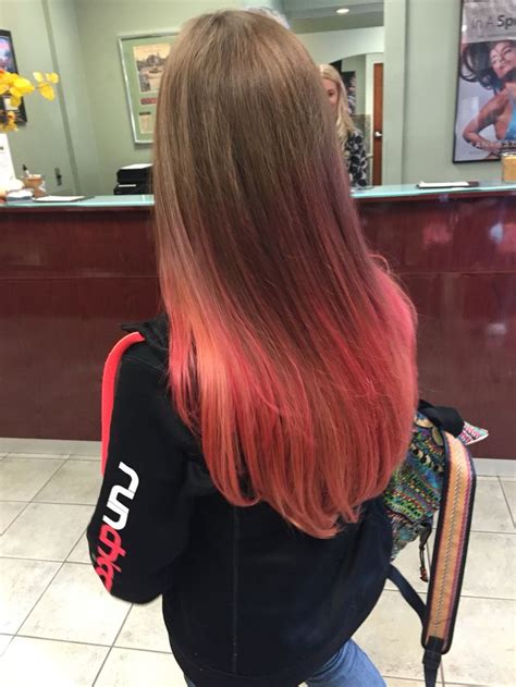 Pink Rose Gold Ombré Balayage Highlights Hair Forbici Salon And Spa