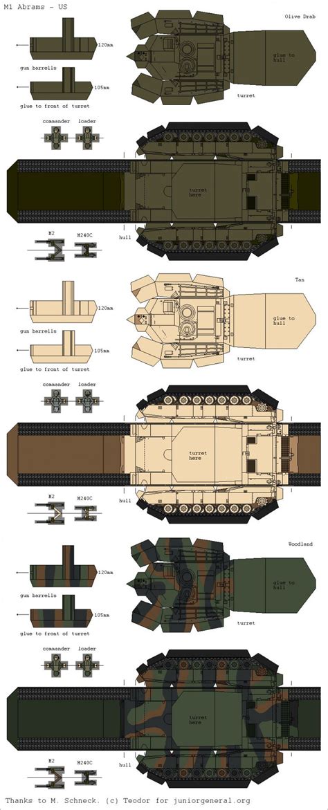 Papercraft Tank M1 Abrams Tank Papercraft Printable Papercrafts