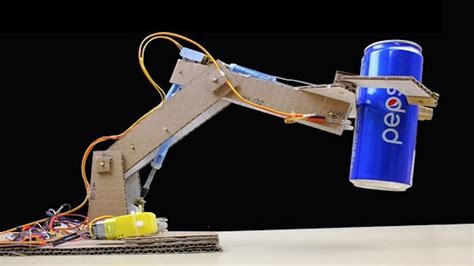 Make Rc Robotic Arm From Cardboard And Dc Motor Simple Jcb Hydraulic