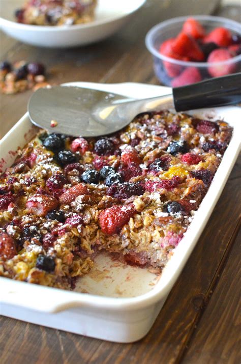 Baked Berry Oatmeal Recipe With Images Berry Oatmeal Healthy