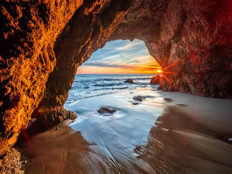 Malibu Sea Cave Sunset El Matador State Beach California Fine Art