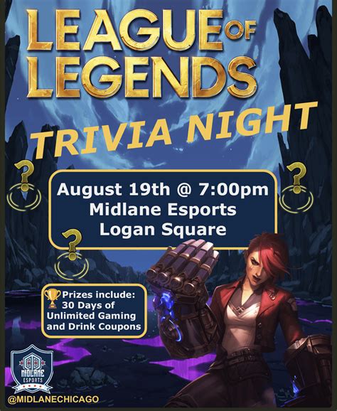 Are You A Gamer Dont Miss Out On League Of Legends Trivia Night Aug