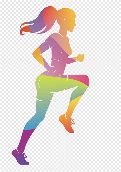 Running Athlete Sport Coureurs De Sports Femmes Colorées Illustration