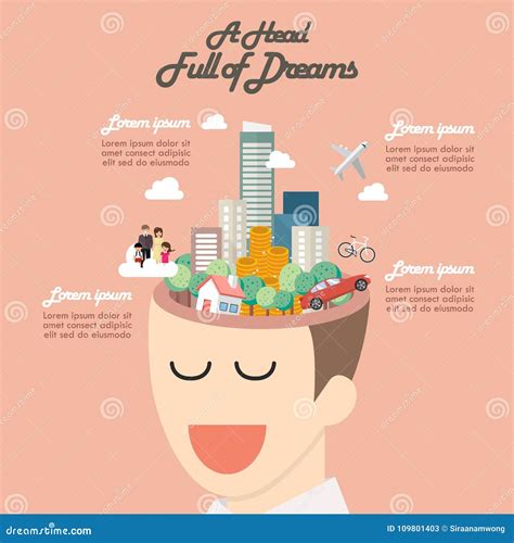 Head Full Of Dreams Infographic Stock Vector Illustration Of Bright