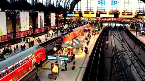 Central Train Station Of Hamburg In Germany Youtube
