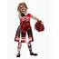 40 Red And Black Zombie Cheerleader Girl Child Halloween Costume 