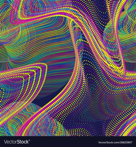 Vibrant Seamless Pattern Iridescent Chaotic Vector Image