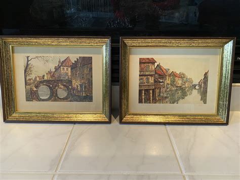 Vintage Set Of Pencil Signed Lithographs Great Shape For Sale In