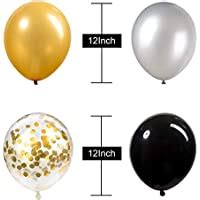 Szhuiher Black And Gold Th Birthday Decorations Banner Balloon Happy Birthday Banner Th