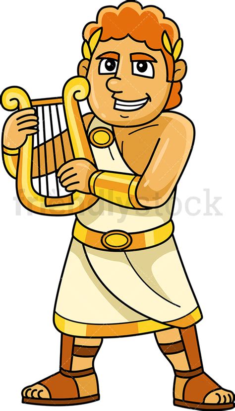 The brilliant or shinning one, leader of the muses. Apollo Greek God Cartoon Vector Clipart - FriendlyStock