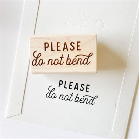 Please Do Not Bend Stamp Rubber Packaging Stamp Small Etsy