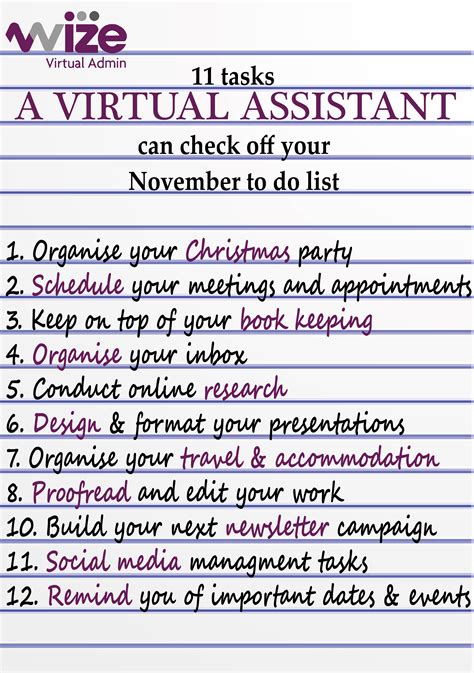11 tasks a Virtual Assistant can check off your November to do list