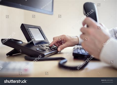 Stock Photo Dialing Telephone Keypad Concept For Communication Contact