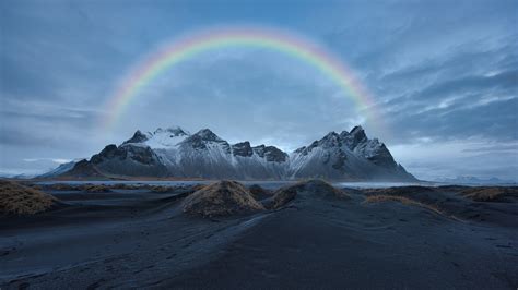 Rainbow Over Snow Covered Mountain 4k 8k Hd Wallpapers Hd Wallpapers Id 30958