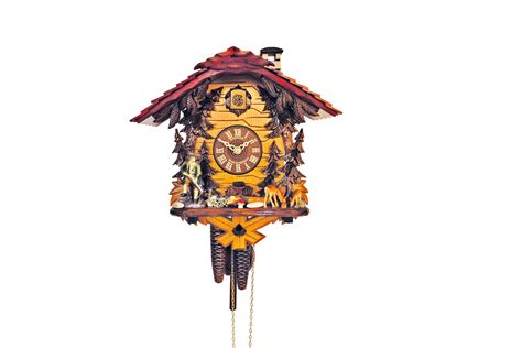 Hunter Style Cuckoo Clock With Red Roof