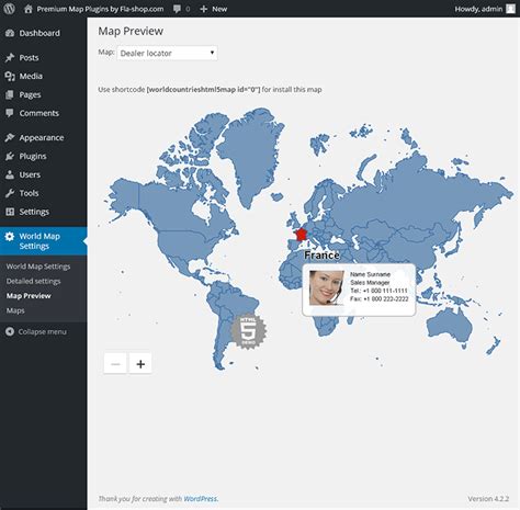 World Countries Interactive Html5 Map For Wordpress