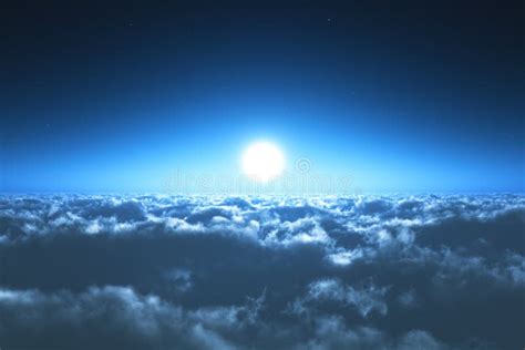 Night Flight Above The Clouds Stock Photo Image Of Beautiful High