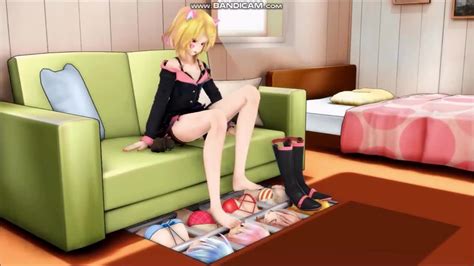 Mmd Rin Plays With Her Foot Slaves Fps Interpolation D