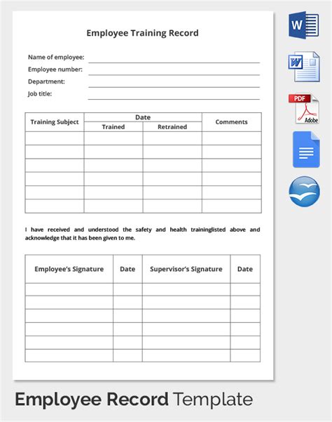 Employee Training Record Template Excel Task List Templates