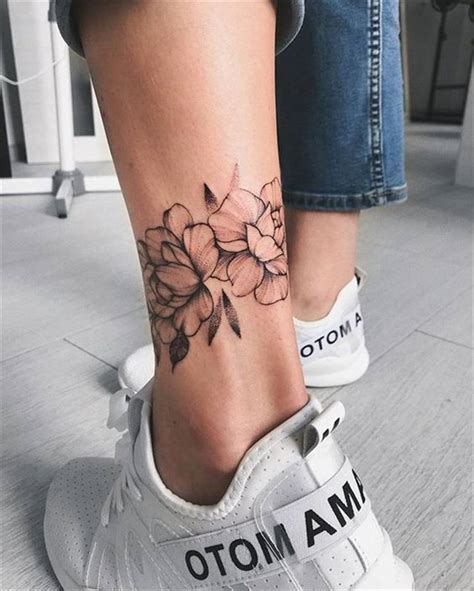 40 Gorgeous And Stunning Ankle Floral Tattoo Ideas For Your Inspiration Women Fashion