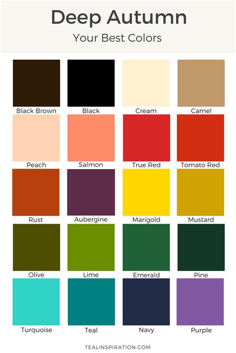 How To Find Your Best Colors Deep Autumn Deep Autumn Color Palette