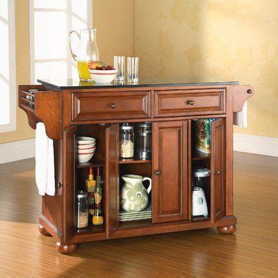 Rated 4.5 out of 5 stars. Beachcrest Home Byron Kitchen Island with Cherry Top and ...