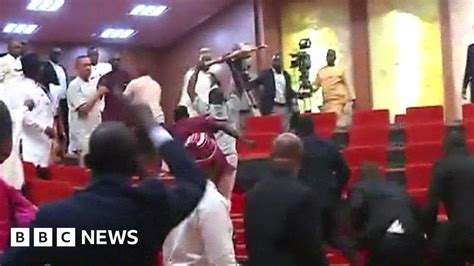 Moment Mace Is Stolen In Nigerian Senate Bbc News