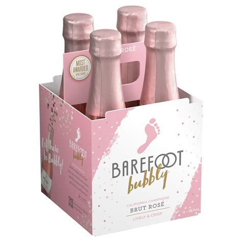 Barefoot Bubbly Brut Rose 187 Ml Bottles Shop Wine At H E B