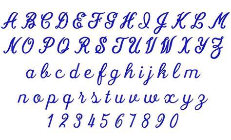 Large Simple Script Machine Embroidery Font Alphabet 3 Sizes Etsy