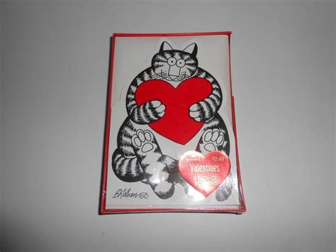 Vintage 1989 Sealed New Hallmark Kliban Cats Box Of 12 Valentines Day
