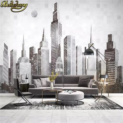 Beibehang Nordic Modern Minimalist Abstract City Architecture Custom 3d