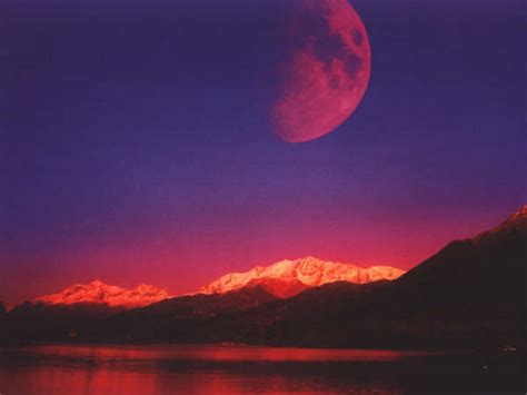 Reflet dans un lac au clair de lune. paysage lune #2