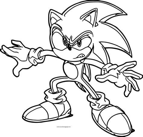 Angry Sonic Coloring Page