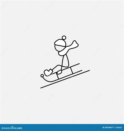 Stick Figure Boy Doing Winter Activities Stock Vector Illustration Of