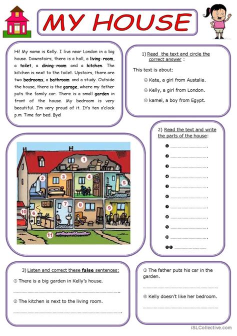 My House Reading For Detail Dee English Esl Worksheets Pdf And Doc