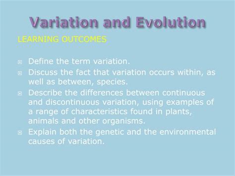 Ppt Variation And Evolution Powerpoint Presentation Free Download