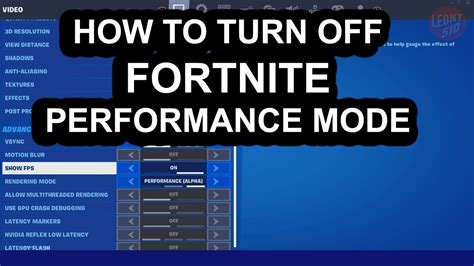 How To Turn Off Fortnite Performance Mode How To Fix Save The World