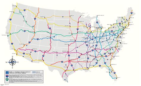 United States Map With Interstate Highways World Map