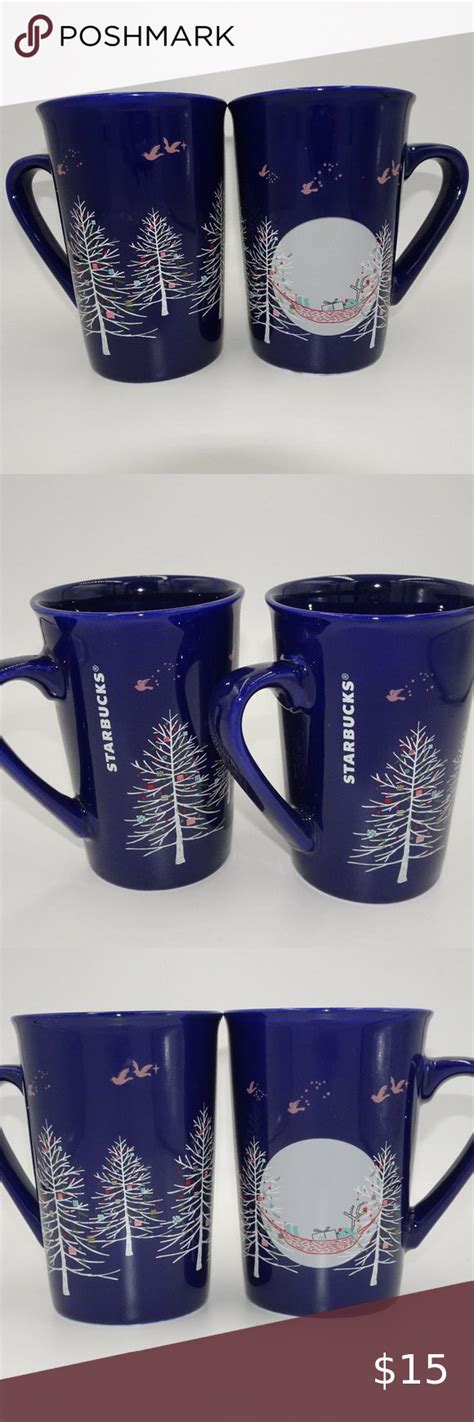 Starbucks 2019 Blue Midnight Christmas Coffee Mugs Christmas Coffee