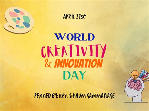 World Creativity And Innovation Day 2021 Rotaract Club Of Sliit