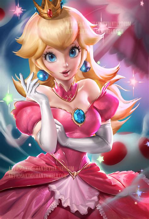Peachy By Sakimichan On DeviantArt Peach Mario Super Mario Art Peach Art