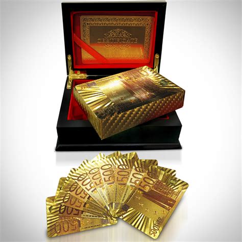 Unlike brokerage accounts, bank accounts, and payment services like credit cards, gold bullion is out of reach from hackers and identity thieves. 24K Gold Plated Playing Cards // €500 Euros (1 Deck + Single Box) - RARE-T - Touch of Modern