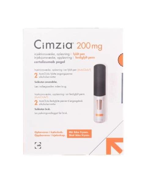 Cimzia 200 Mg Injeksjonsvæske Oppløsning I Ferdigfylt Penn 2x1 Ml