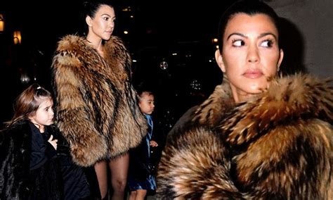Kourtney Kardashian And Penelope Don Fur Coats With North Daily Mail