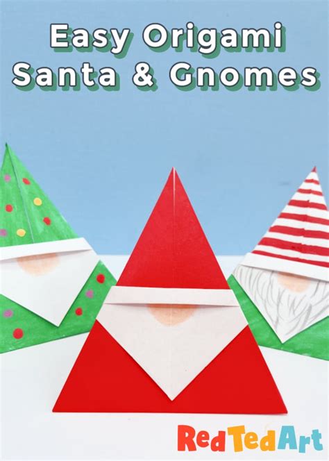 Easy Origami Gnome For Christmas Red Ted Art Kids Crafts
