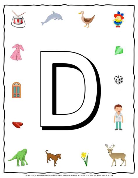 English Alphabet Objects That Starts With D Planerium